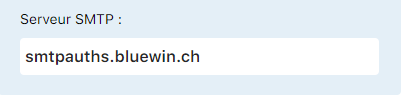 Configuration Swisscom SMTP