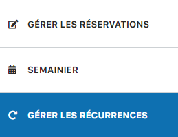Interface de gestion des récurrences