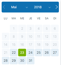 Sélection de la saison et double-clic