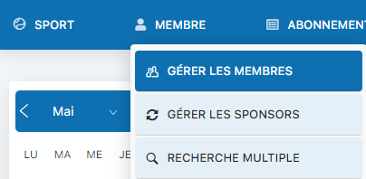 Accès au menu Gérer les membres