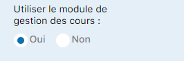 Menu PARAMETRE / GERER LES PARAMETRES