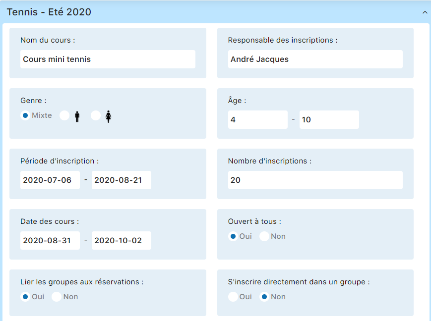 Bouton Ajouter un cours
