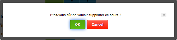 Icône poubelle pour supprimer un cours