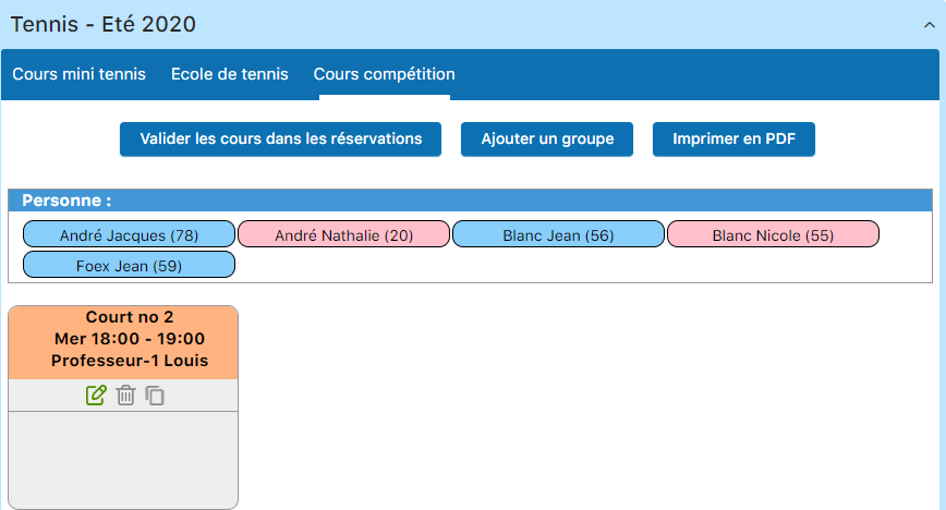 Formulaire de création de groupe