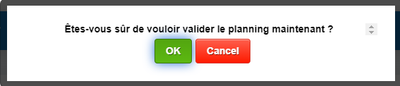 Bouton Valider les cours dans les réservations