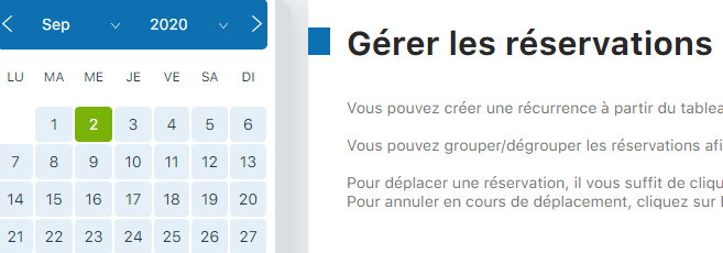 Sélection de la date