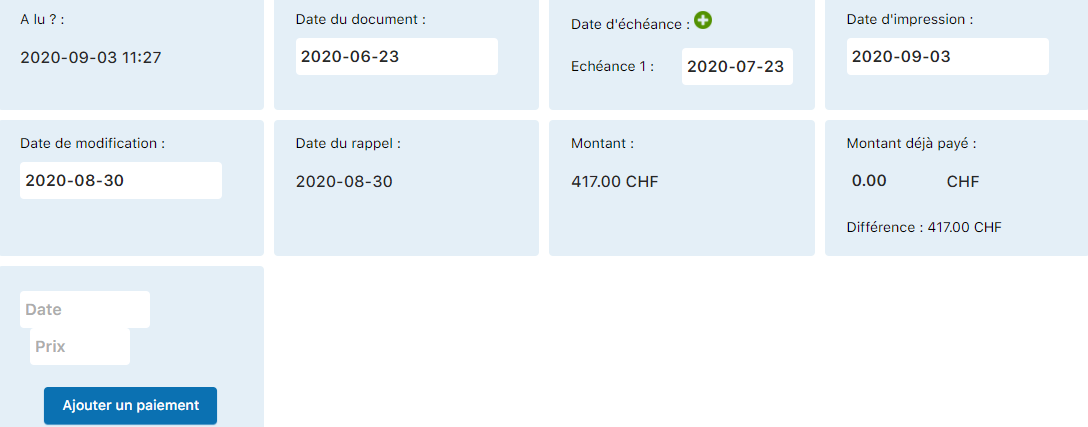 Page de modification