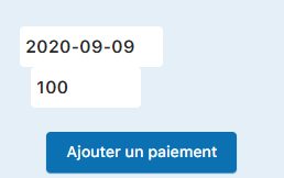 Zone d'ajout de paiement