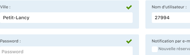 Localisation du nom d'utilisateur et du mot de passe dans les détails du membre